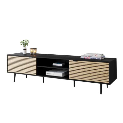 מזנון לסלון מעוצב עם פסים דגם ניקובר במבחר צבעים מזנון לסלון מעוצב עם פסים דגם ניקובר במבחר צבעים