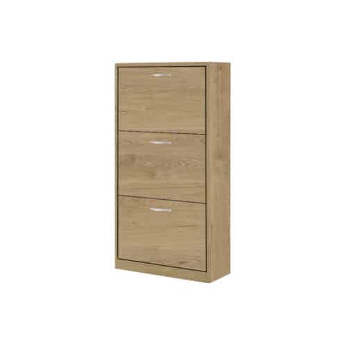 ארון נעליים מעץ 3 תאים לאחסון של עד 24 זוגות נעליים דגם באלי