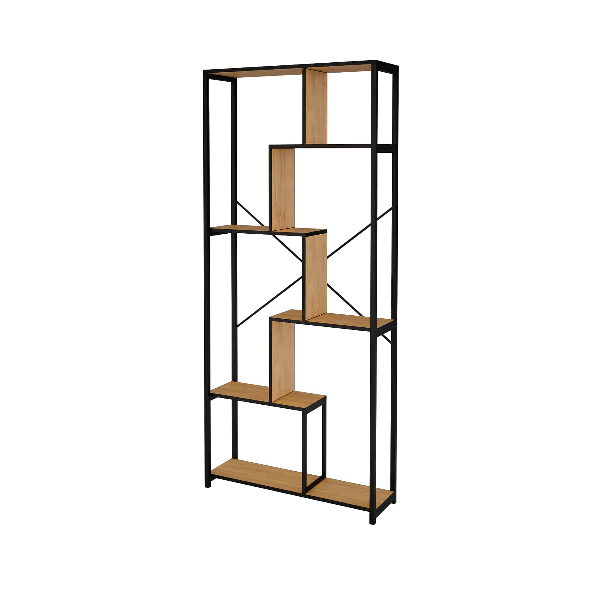 ספרייה מודרנית בשילוב מתכת ועץ דגם טוניס ספרייה מודרנית בשילוב מתכת ועץ דגם טוניס