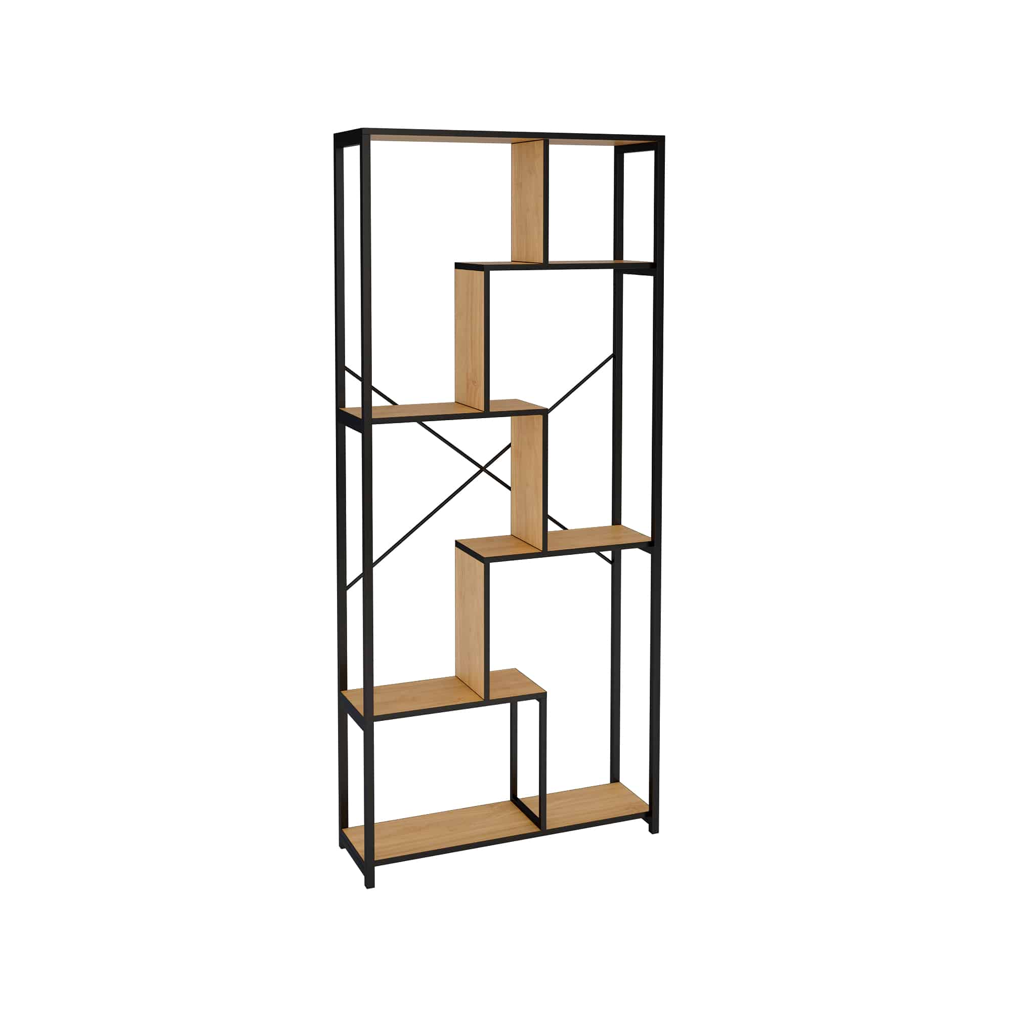 ספרייה מודרנית בשילוב מתכת ועץ דגם טוניס ספרייה מודרנית בשילוב מתכת ועץ דגם טוניס