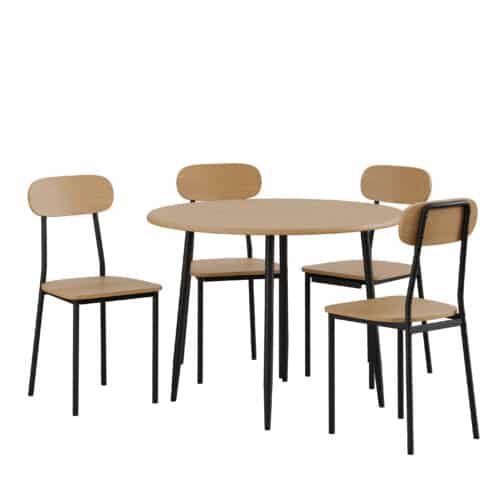 פינת אוכל כולל ארבע כסאות דגם ברשוב -צבעים לבחירה